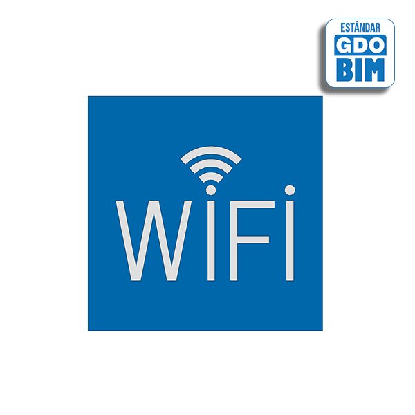 Contenido BIM de Señal Señal Wifi logo arriba Azul