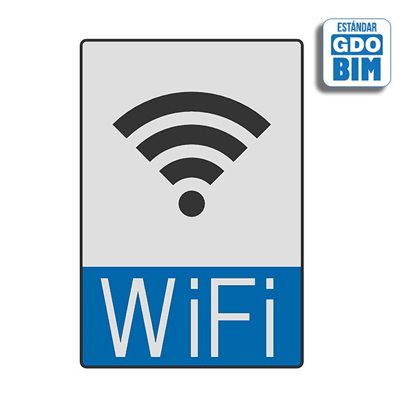 Objeto BIM de Señal Wifi  borde Azul
