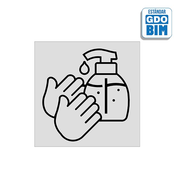 BIM de Señal o señalización en BIM COVID-19 para Desinfecte manos