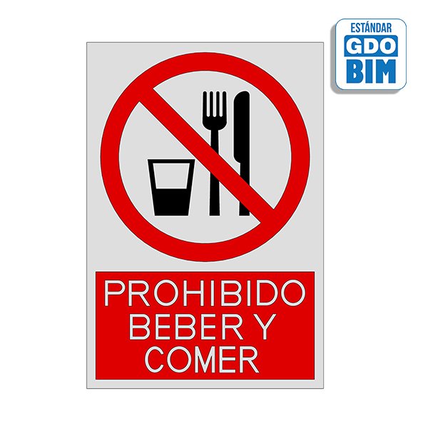 Señal prohibido comer y beber