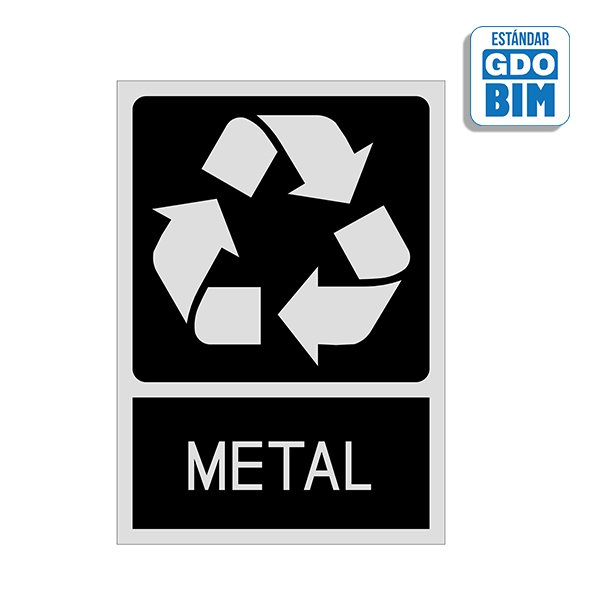 Señal reciclaje metal 