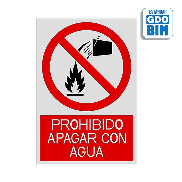 Señal Prohibido apagar con agua