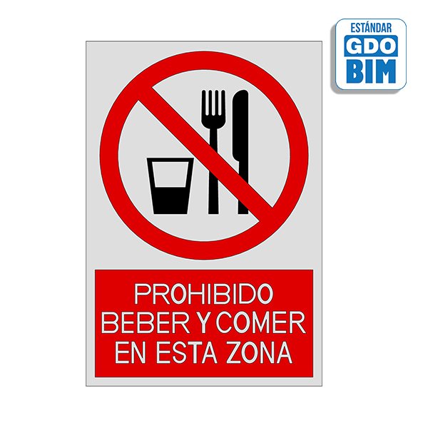 Señal Prohibido beber y comer en