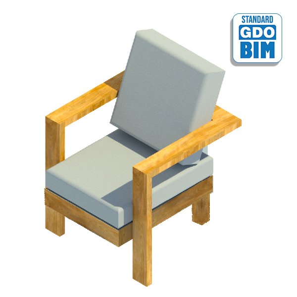 Square Garden Armchair with Cush