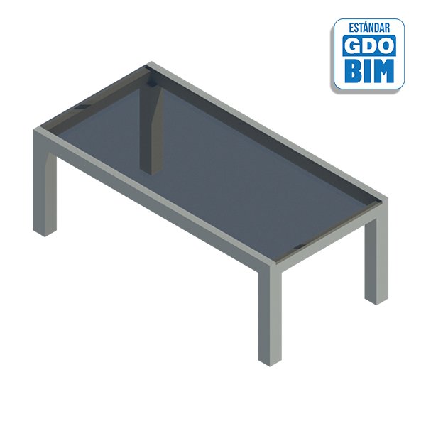 Mesa aluminio terraza rectangula