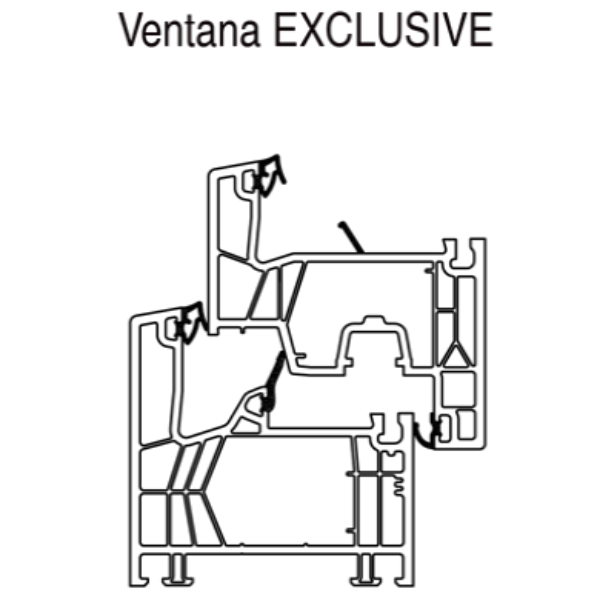 Detalle BIM de Ventana Gama Exclusive 76 2 hoja